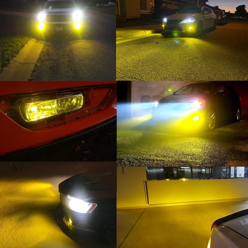 Alla Lighting 3800lm 2504 PSX24W LED Fog Light Bulbs 12276, 3000K Golden Yellow Xtreme Super Bright PG20/7 Base ETI-56 SMD 12V Upgrade - Image 3